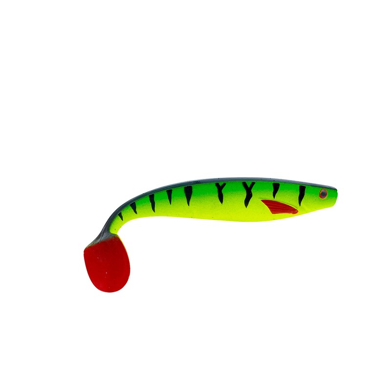 PetrisCatch Firetiger Yellow Rubber Fish Set + 4 Steel Leaders,