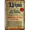 318 Decorative Tin Sign with German Text "Bester Vater der