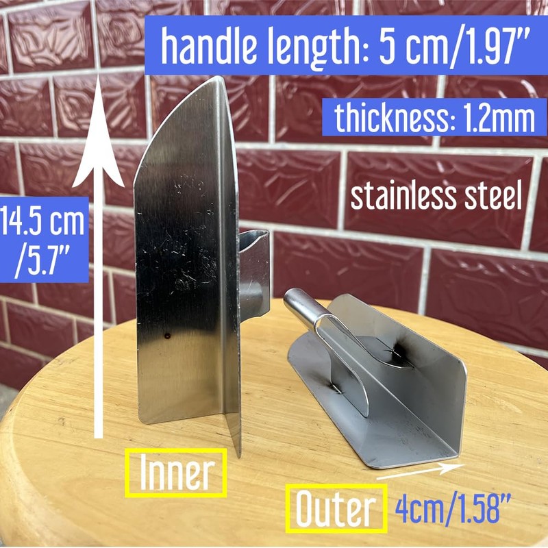 2 Piece Solid Inside and Outside Drywall Corner Tool,Stainless Steel