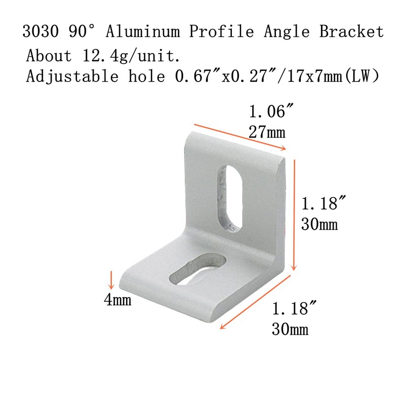 Tsnamay 3030 90°Aluminum Profile Angle Bracket 2 Hole 90 Degree