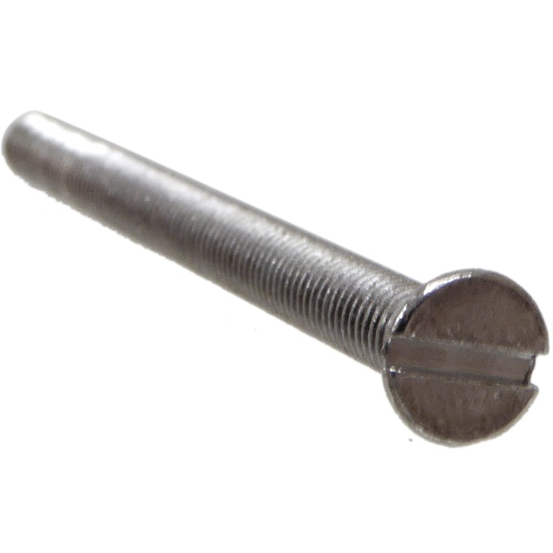 10 x M3.5 Chrome 50mm Long Screws - Flat Slotted