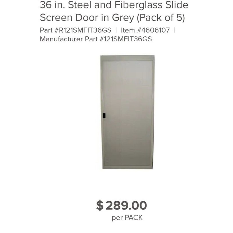 Ritescreen Adjustable Patio Screen Door' Bronze' Or Grey 36X78 In