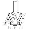 Trend Professional Rota-Tip Guided Bevel Trimmer Router Cutter, 1/4 Inch