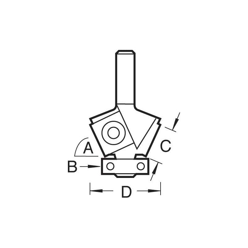 Trend Professional Rota-Tip Guided Bevel Trimmer Router Cutter, 1/4 Inch