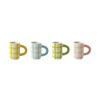 Creative Co-Op 4-Piece Hand-Painted Stoneware Plaid Mug Set, Multicolor