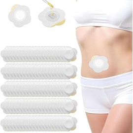 100uds Parches Autoadhesivos de Aceite de Ricino para Ombligo, Paquete de Aceite de Ricino de Algodón Orgánico Altamente Absorbente Desechable, No Necesita Limpieza (Aceite No Incluido)