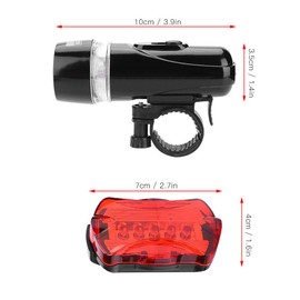 Bike Light Set,Waterproof Headlight Taillight Set Bike Accessory(Black)