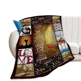 Baseball Blanket Decor Gifts for Baseball Lovers Flannel Fleece Fuzzy Throw Blanket Soft Warm Cozy Plush Sport Blanket for Bed Couch Living Room Stuffed Decoration for Kids Adult 50"x40"