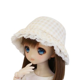 Petite Marie 1/3 DD MDD Compatible (DDH-01-10 Compatible) Beige Soccer Crochet Hat with Lace to Enhance Girly Mood Hat, Beige, 9-10 Inches, 60 cm Doll, 15.7 inches (40 cm) Doll, BJD Doll Clothes