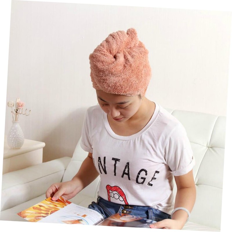 Baluue 2pcs Thicken Shower Cap Towel Microfibre Hair Towel Quick