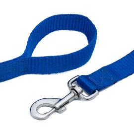 Dog Leash Strong Traditional Style and Durable Nylon Leashes for Walking and Training, Heavy Duty with Easy-to-use Collar Hook Colour Black, Red, Blue (Blue, 6ft)