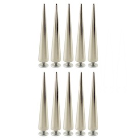55MM Solid Punk Bullet Large Spikes Metal Leather Rivets DIY Silver Screw on Cone Studs for Cosplay Clothes Set of 10