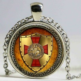 Fashion Jewelry KNIGHT TEMPLAR SHIELD CROSS VIKING pendant Sterling 22" Silver 925 necklace men
