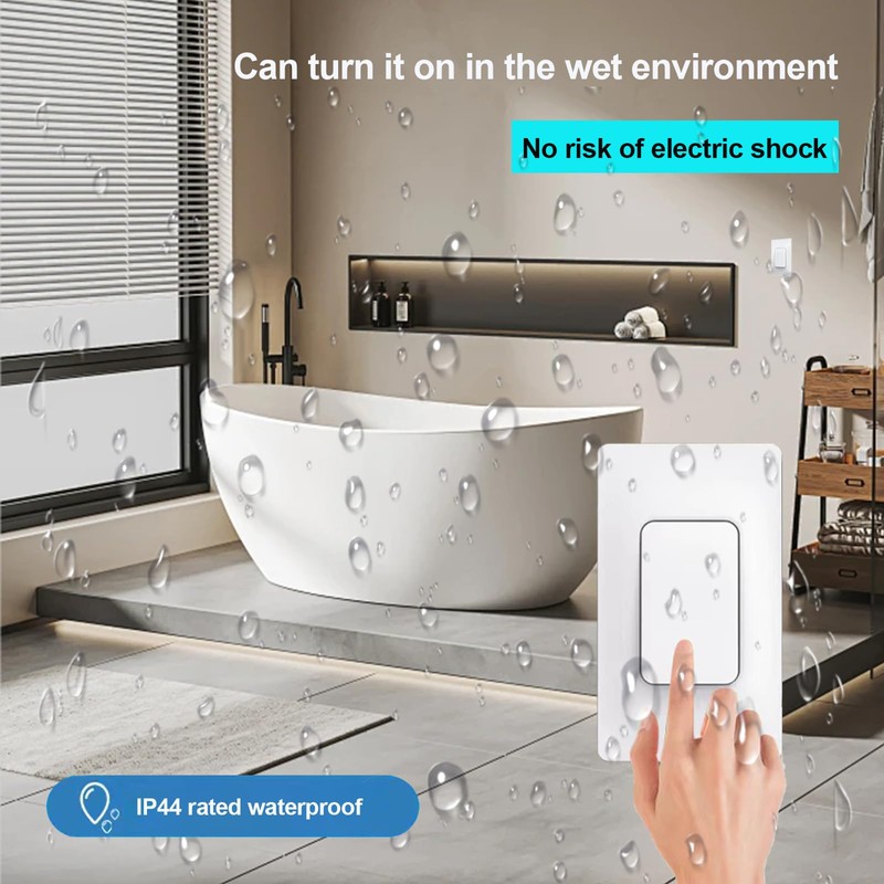 Bkiyougo 2 Pack Wireless Light Switch and Receiver Kit No