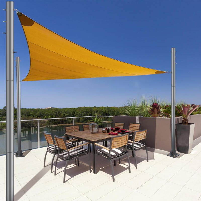 BRILLIHOOD 9Ft Outdoor Sun Shade Sail Pole, 3" Diameter Shade