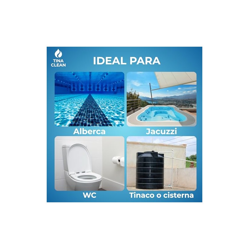 Klid Home Tina Clean Pastilla de Tricloro 1 Pulgada 1Kg
