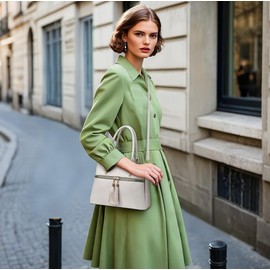 FOLOVEYA Fashion Handbags for Women with Tassels PU Leather Crossbody Bag Elegant Shoulder Bag Trendy Tote Bag with Zipper Ladies Top Handle Bag for Work Shopping Party White