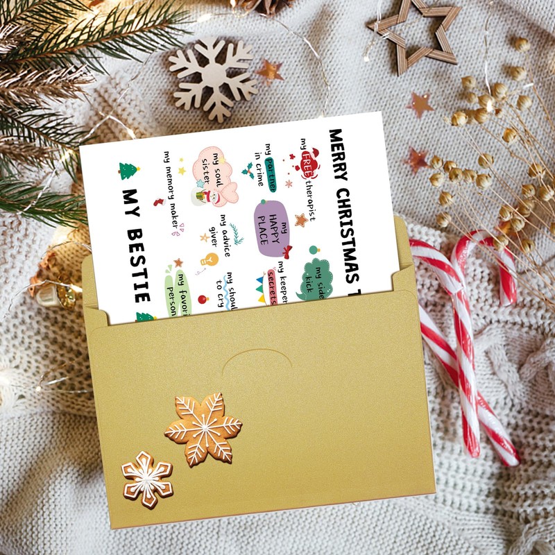 Qiliji Funny Bestie Christmas Card, Best Friend Christmas Card for