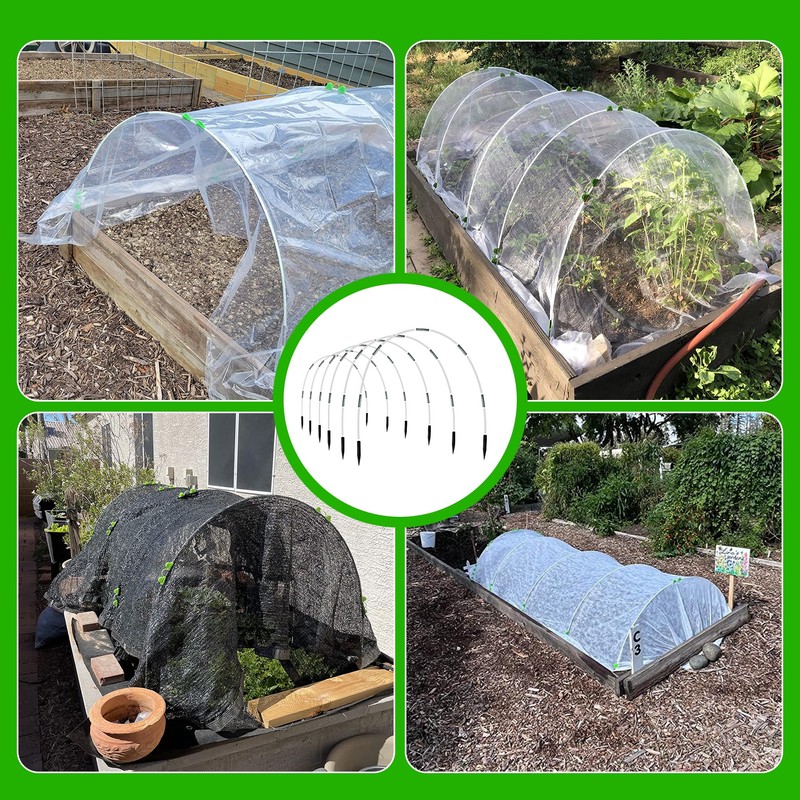 OOTONAT Garden Hoops for Raised Beds- Rust Free Fiberglass Frame