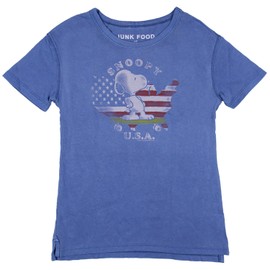 Peanuts Snoopy Toddler Kids USA Skateboard America Vintage Distressed T-Shirt Tee, 4T
