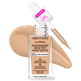 Wet n Wild Bare Focus Niacinamide Skin Tint, Leichte Foundation mit Aufbaubarer Formel, Angereichert mit Hyaluronsäure und Vitamin E für einen Strahlenden Look, Cream Beige