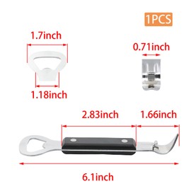 Wuyituart Hand Held Can Punch Opener Stainless Steel Manual Bottle Opener 2 in 1 Multifunctional Can Open Tool