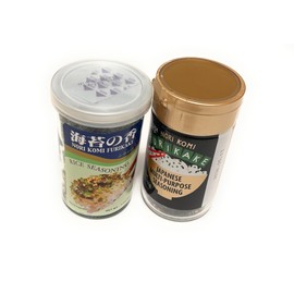 Nori Komi Furikake Seasoning with Seaweed and Sesame Seeds, Two Types, a 1.95 OZ and 1.7 OZ