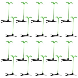 AUEAR, 20 Pack Green Bean Sprout Hair Clips Plant Hairpins Funny Little Grass Barrette hairpin for women Accessories