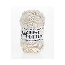 Jarol King Cotton Knitting & Crochet Yarn. Excellent Value Cotton Yarn Available in 2 Neutral Shades, 100% Cotton, 160 Metres, 100g Balls, Pack of 5, Cream