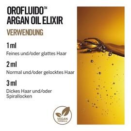 REVLON PROFESSIONAL Orofluido Argan Oil Elixir, 30 ml, Nourishing Leave in Hair Care with Argan Oil, Smoothing Hair Oil for Smooth, Shiny Hair, with Anti Frizz, Vegan