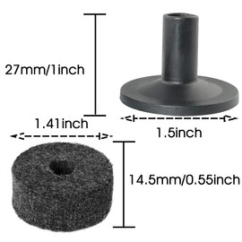 MEETOOT 10 Sets Cymbal Stand Felt Washer Kit Plastic Drum Cymbal Stand Sleeves Drum Accessories, Black