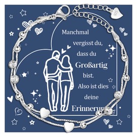 CheersLife Sister Friendship Bracelets, Women's Bracelet, Silver 925 Gift, Girlfriend Gifts for Sister, Bracelet for Girlfriend, Gifts for Best Friend, Best Sister, Silver Copper, Bead