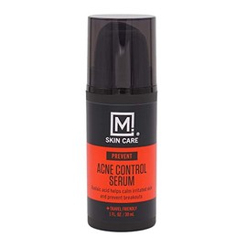 M. Skin Care Prevent Acne Control Facial Serum for Men, Azelaic Acid, Soothing Aloe Leaf Juice, Cruelty Free