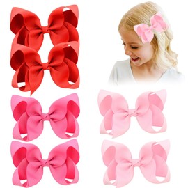 COYUN 6 Stück Schleifen-Haarspangen, Pferdeschwanz, Entenschnabel-Haarschleife für Kinder, Mädchen, Frauen-B