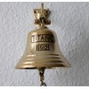 Glocke Messing poliert Schiffsglocke Ø ca. 10cm 440g Gravur TITANIC