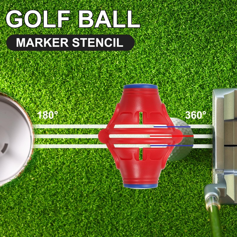 PATIKIL Golf Ball Marker Stencil 360 Degree Triple Track Golf