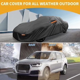 Partuto Car Cover Waterproof All Weather Sun Rain Protection Full Exterior Cover for Toyota Supra 190T-PU Black with Left Side Zippers