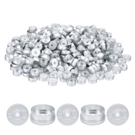 PATIKIL 20mm Flip Off Caps, 300 Pcs Flip Off Caps Flip Off Seals Flip Off Vial Seals Plastic Aluminum Caps Cover for Glass Vial Laboratory, Silver Tone