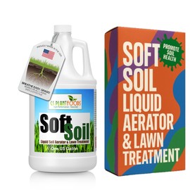 Soft Soil Liquid Soil Aerator & Lawn Treatment to Fix Compacted Soils, Improve Drainage with Non-Mechanical Liquid Application. 1 Gallon