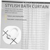 iplusmile 1 Set Grid Design Shower Curtain Kit Black and