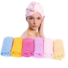 FRCOLOR Fast Drying Hair Turban Microfiber Hair Towel Wrap for Long Hair Comfortable Lightweight Purple