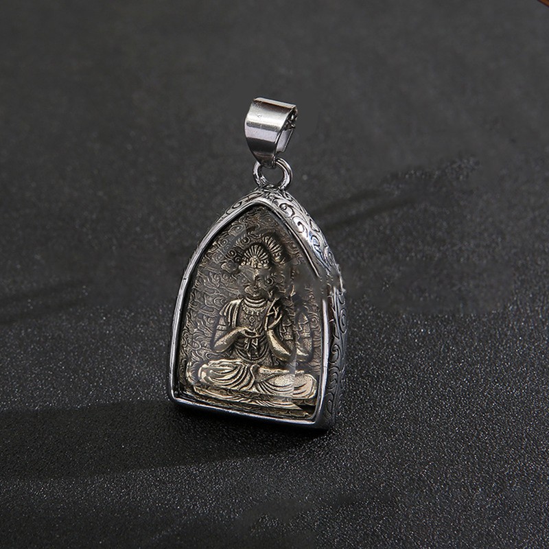 Buddha Pendant Arc Cutting Ethnic Style Beautiful Practical Stainless Steel