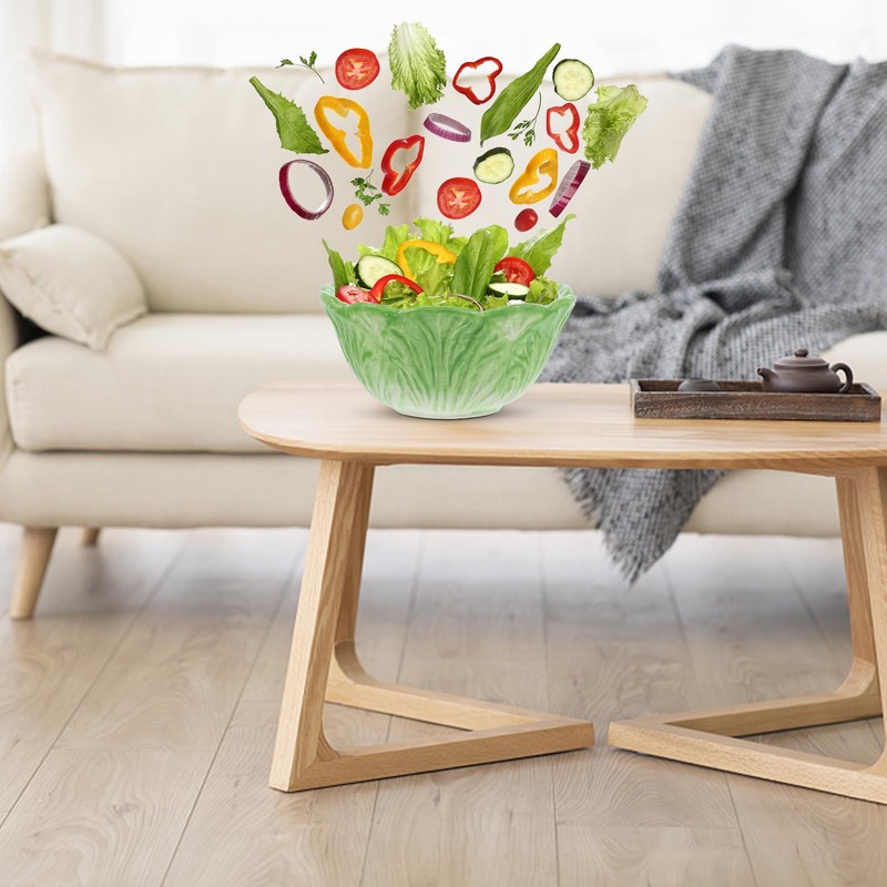 BESTOYARD Ceramic Cabbage Bowl Ceramic Mixing Bowls Ceramic Sculpted Bowl