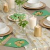 Beige Gauze Gold Shamrocks St.Patrick's Day Table Runner 120 Inch