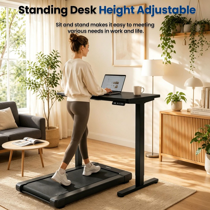ExaDesk 35" x 20" Electric Standing Desk, Compact Height Adjustable