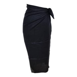 Kiran Fashion 100% Cotton Sarong Beach Cover up Light Weight Scarf wrap Summer Holiday (Black)