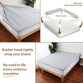 Fitted Bed Sheet Straps Bedroom Bed Sheet Holder Sheet Fasteners Keep Sheets in Place Elastic Sheet Strap Mattress Sheet Holders for All Mattress Sizes (Queen)