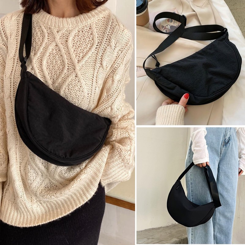 SSKHE Half Moon Handbag Moon Bag with Adjustable Shoulder Strap