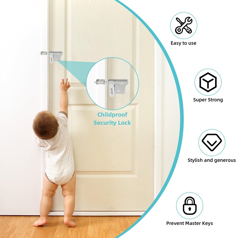 Alise 6 Inch Slide Bolt Gate Latch, Door Lock with
