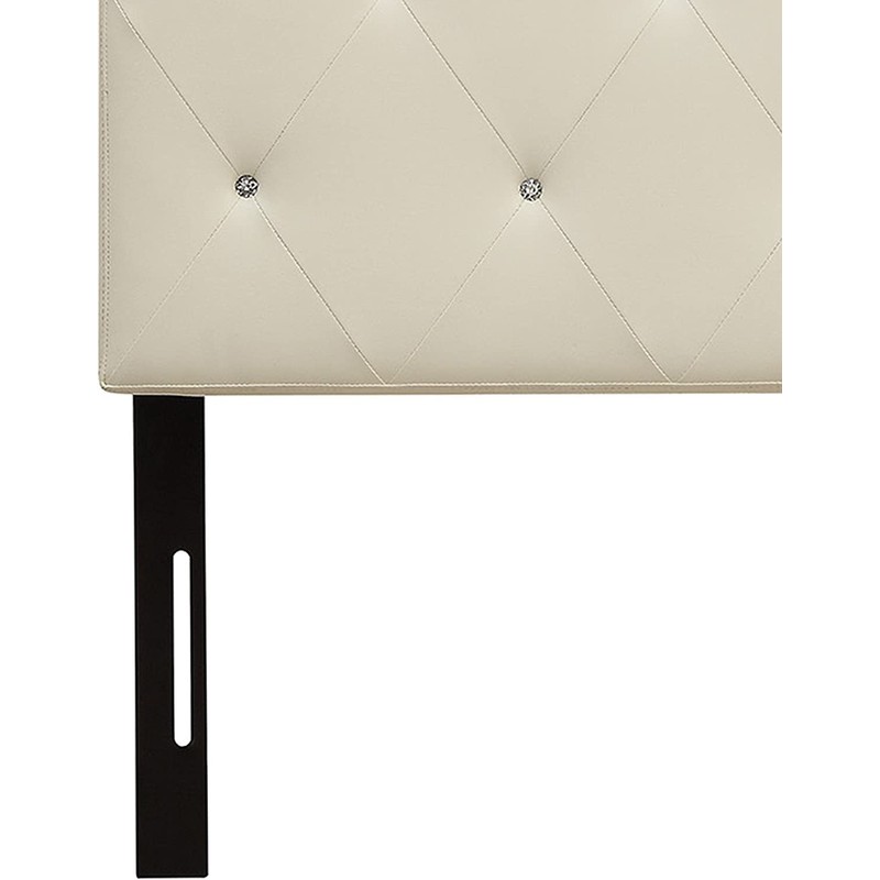 AC Pacific AC-BED16 Faux Leather Upholstered Headboard with Modern Diamond